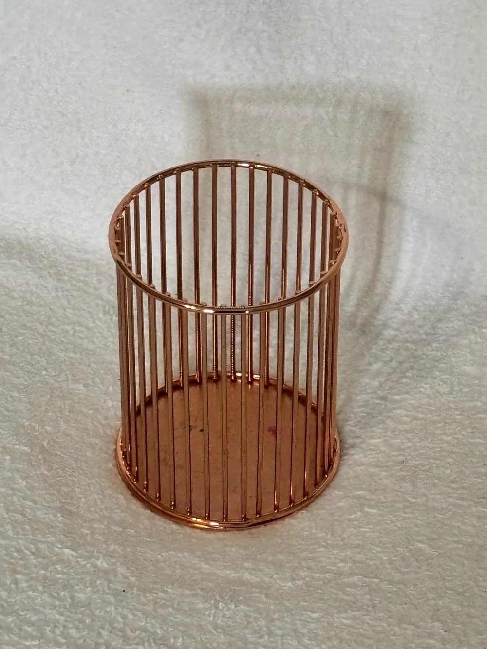 Metal Desk Organizer Caddy in Rose Gold - Multi-Compartment Storage